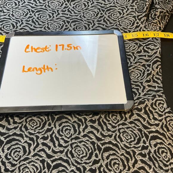 Loft Dark Floral Black and Silver Scoop Neck A Line Knee Length Dress Size 8 - Picture 6 of 7